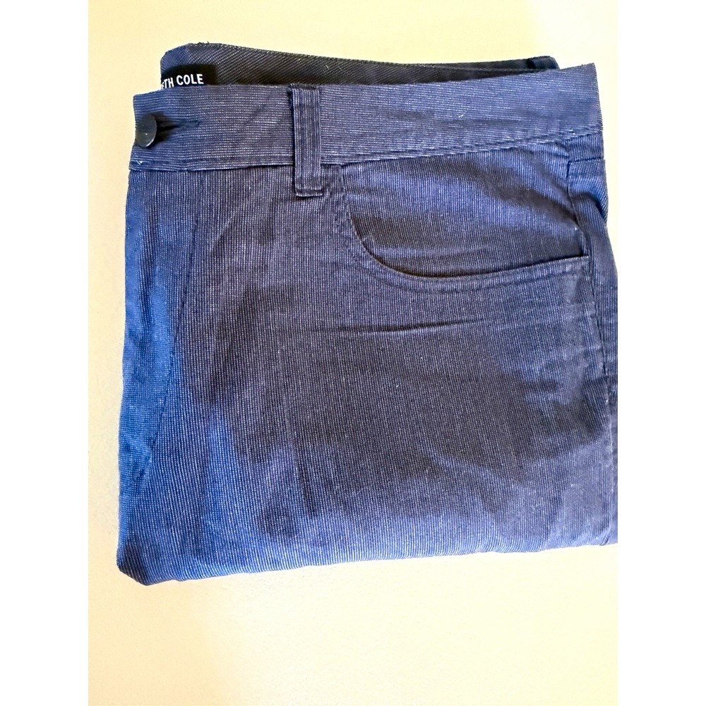 Kenneth Cole Men's 40x32 Blue Twill Chino Pants Slim Fit Straight Flat Front
